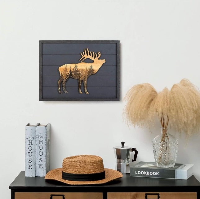 3D Elk Woodland Art