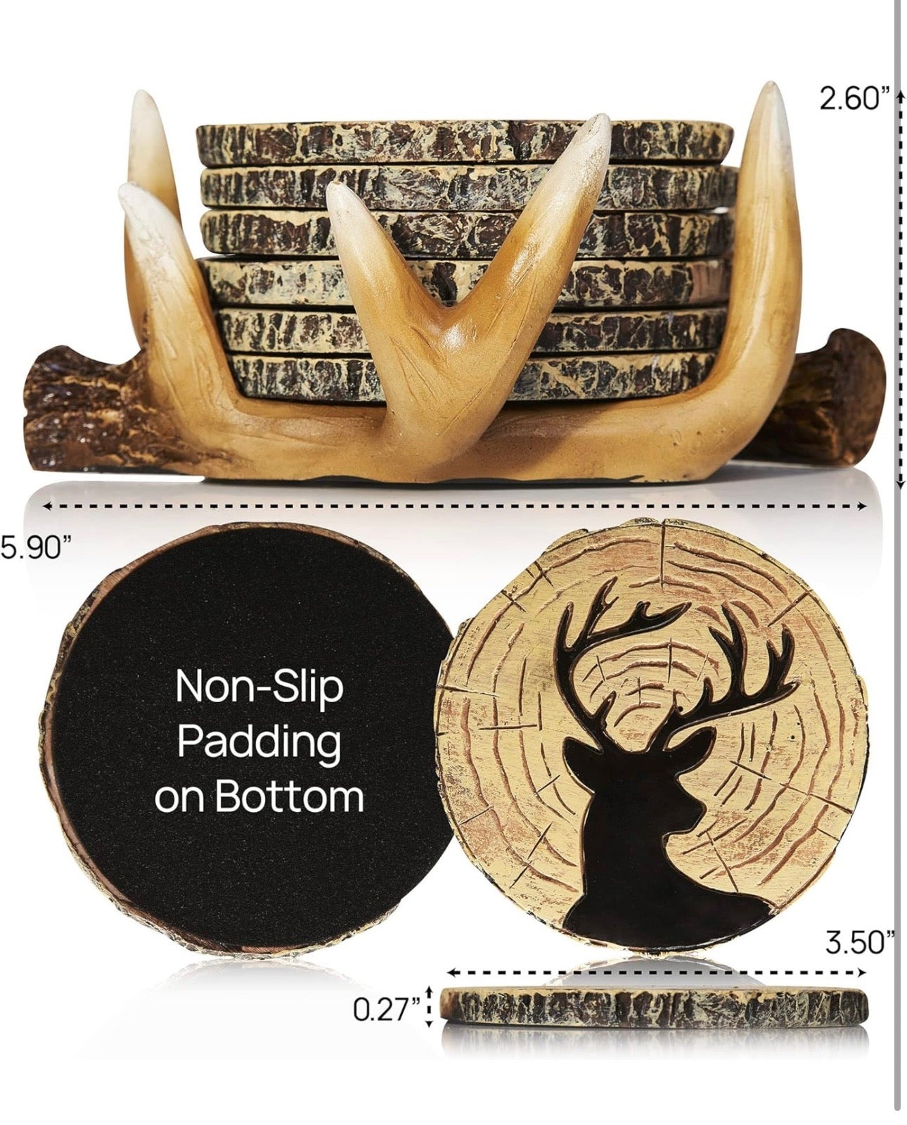 Deer Antler Coaster Set