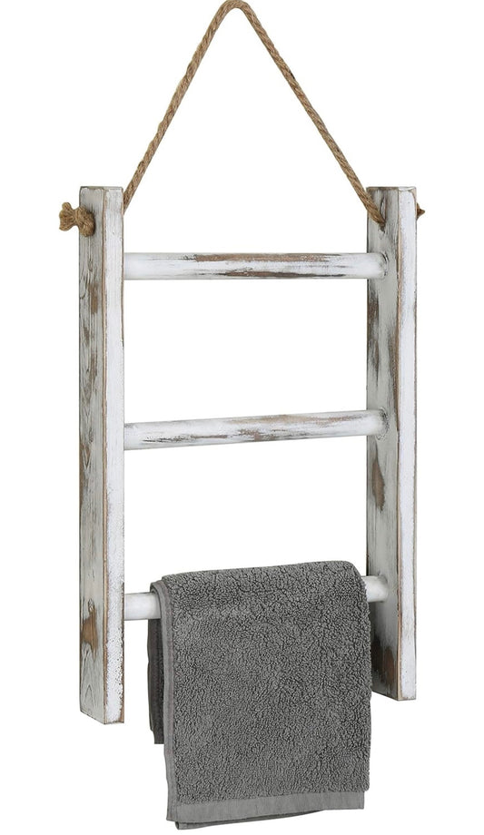 Rustic Wall Hanging Towel Ladder