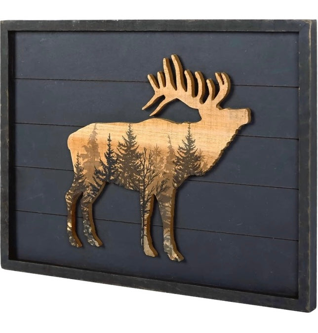 3D Elk Woodland Art