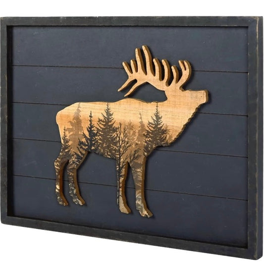 3D Elk Woodland Art